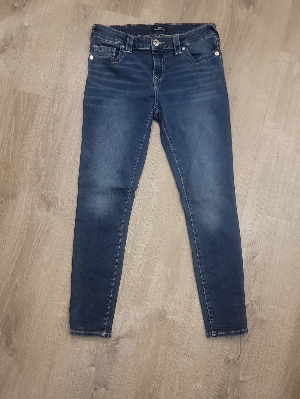 True Religion Women's Indigo Skinny Jeans HALLE MID-RISE SUPER SKINNY SIZE 29